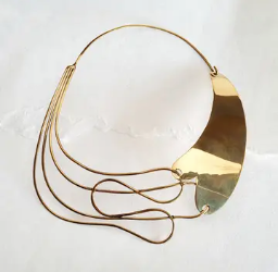 Storm Brass Modern Industrial Collar Necklace