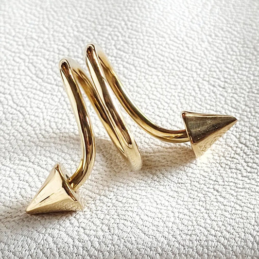 Brass Double Spike Ring