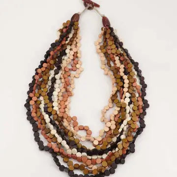 Varied Brown Shades Twisted Strand Necklace