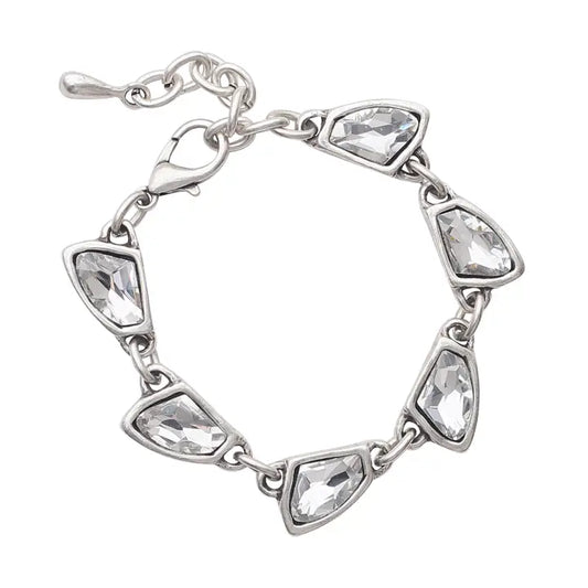 Handmade Crystal Pewter Bracelet