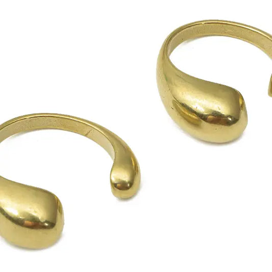 Handcrafted Double Adjustable Thick Brass Ring
