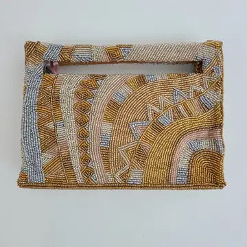 Gold and Silver Beaded Purse