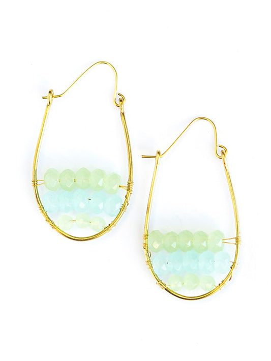 Vesque Waves Glass Hoop Earrings