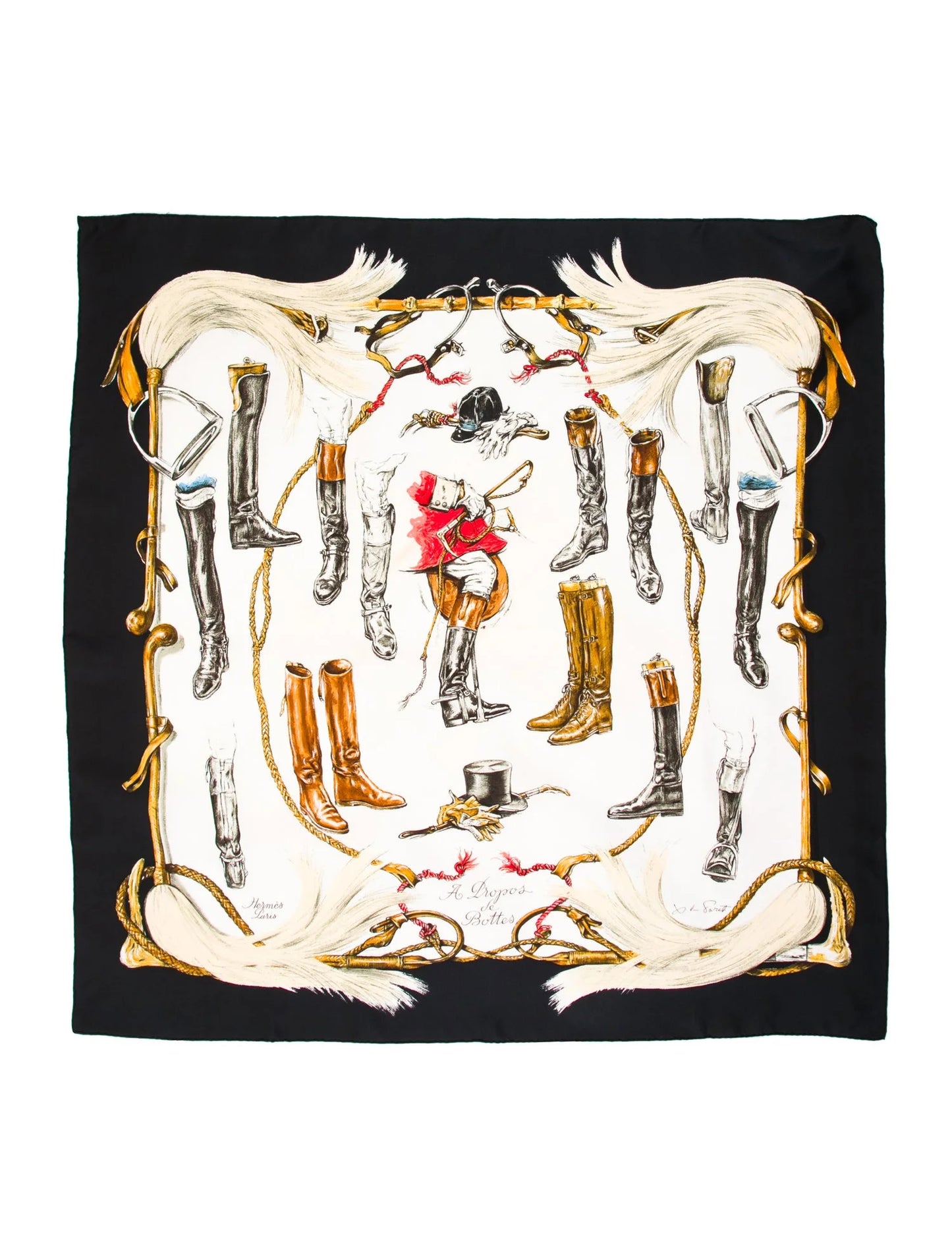 Hermes Silk Scarf (Pre-Loved) Propos de Bottes by Xavier Poret