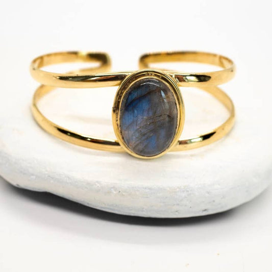 Large Labradorite Stone Cuff