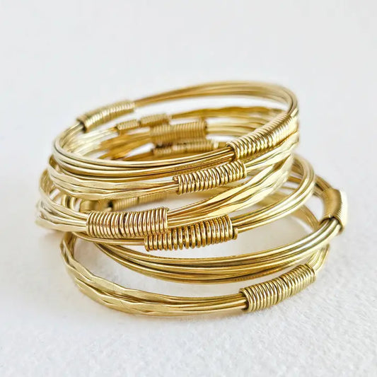 Brass Twisted Coil Bangle