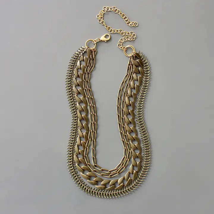 Marc Chainox Multi Strand Brass Ox Chain Necklace – Jubileemv