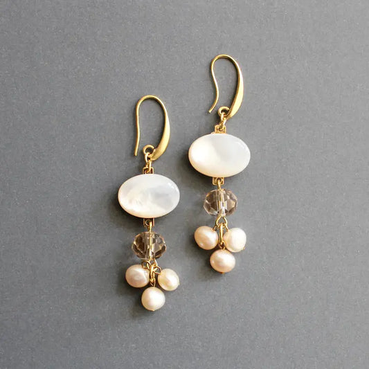 Mother-Of-Pearl Cluster Earrings