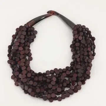 Rich Brown Twist Wood Necklace