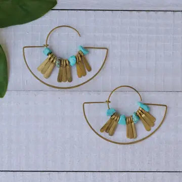 Brass Fringe Ark Earring