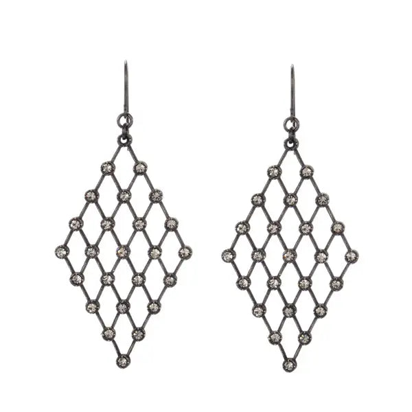 Diamond Lattice Crystal Mesh Earrings