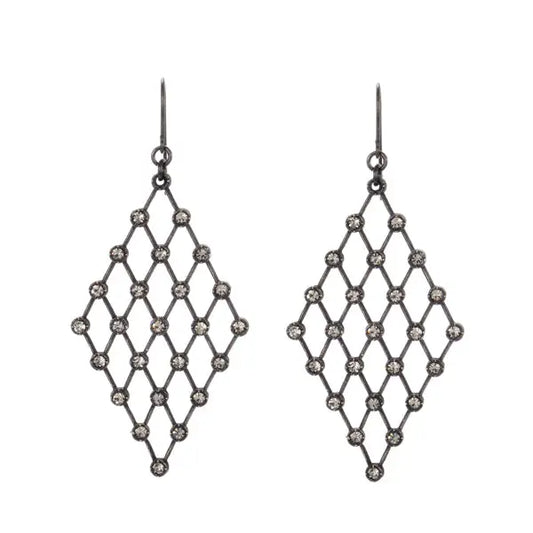 Diamond Lattice Crystal Mesh Earrings