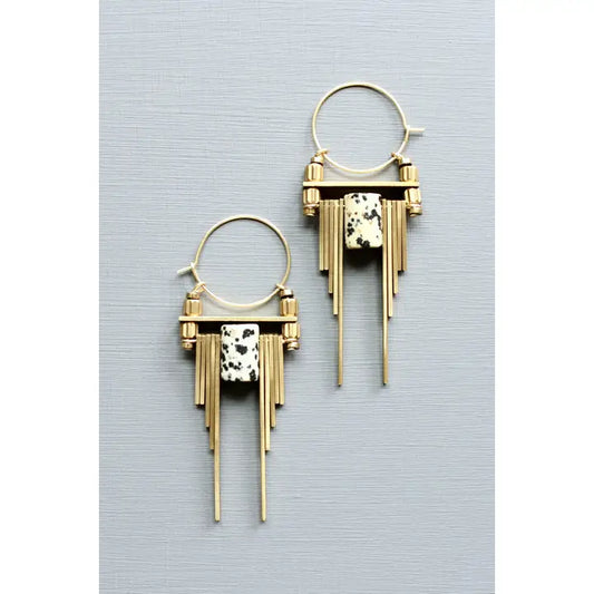 Dalmatian Jasper Hoop Earrings