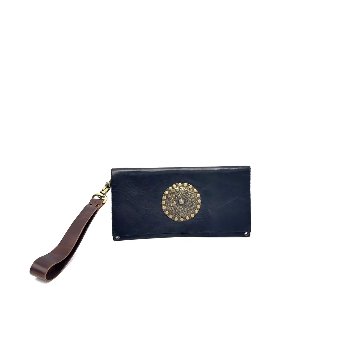 Round Medallion Wristlet Clutch