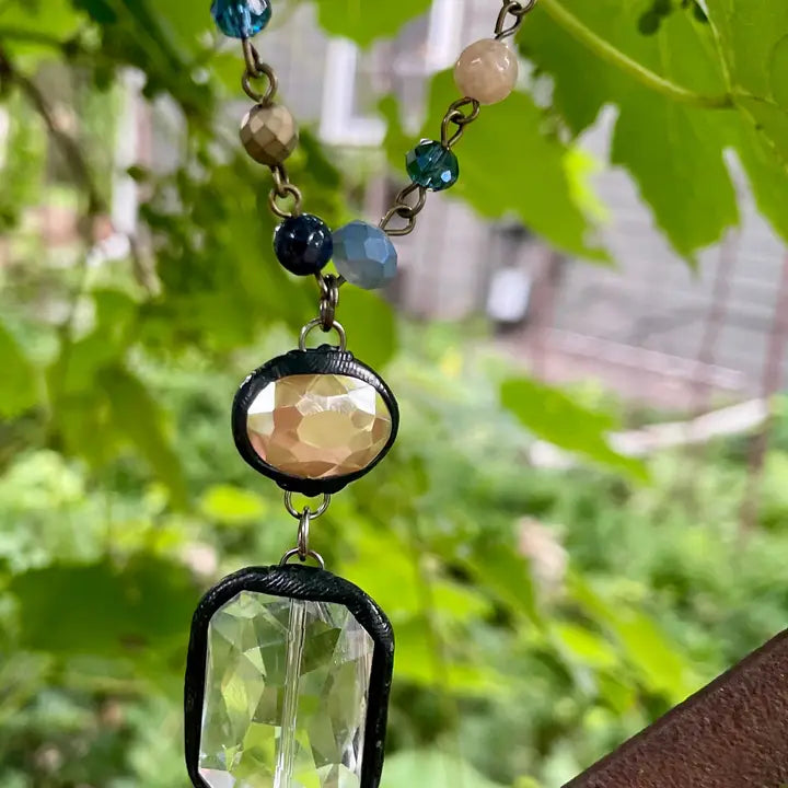 Layered Crystal Pendant Necklace