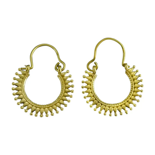 Petite Sun Brass Earrings
