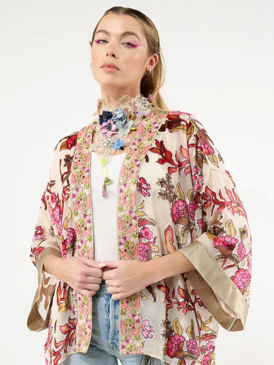 Holiday Jewels Burnout Velvet Kimono