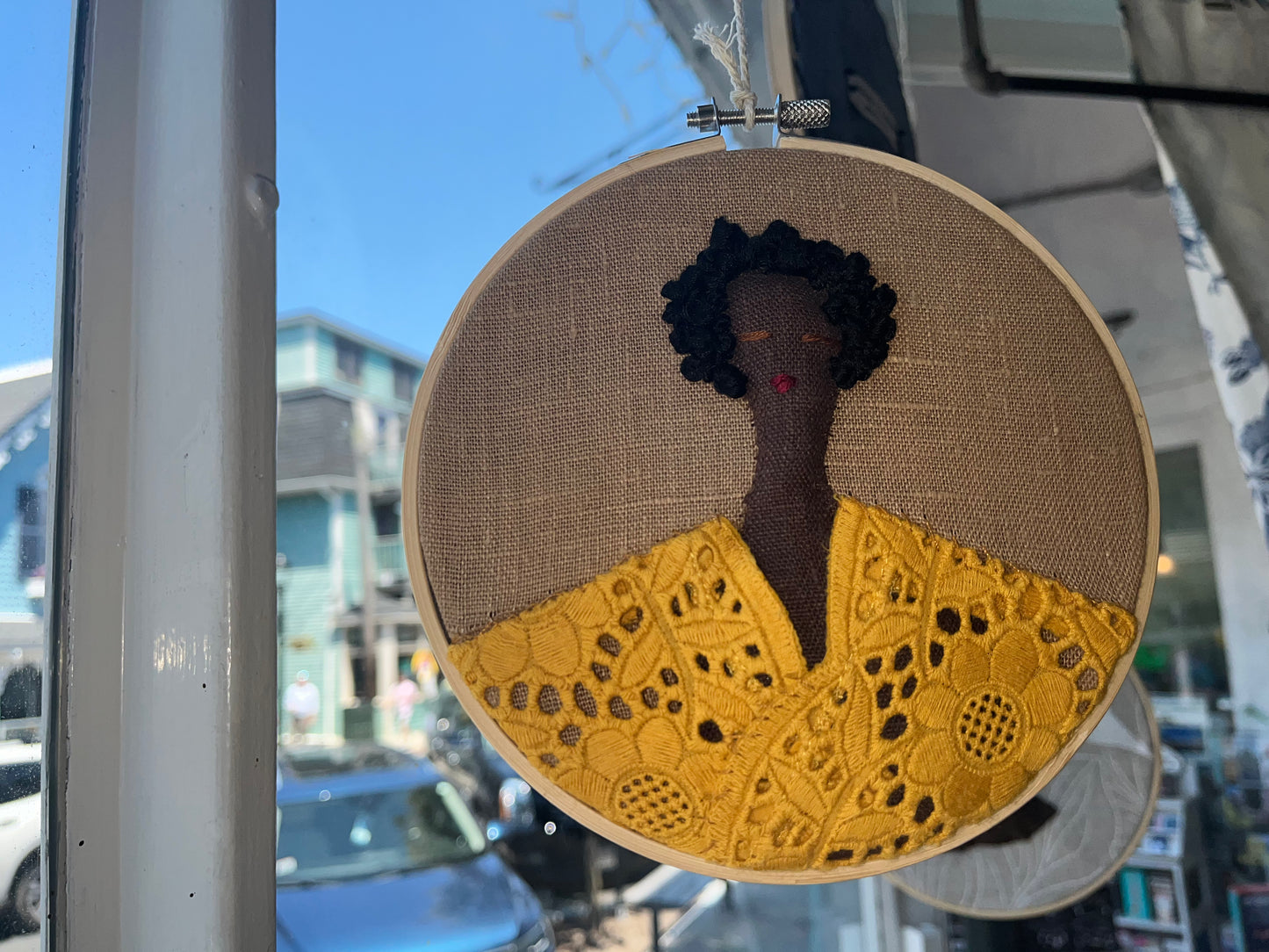 Handstitched Doll Portrait-yellow dress