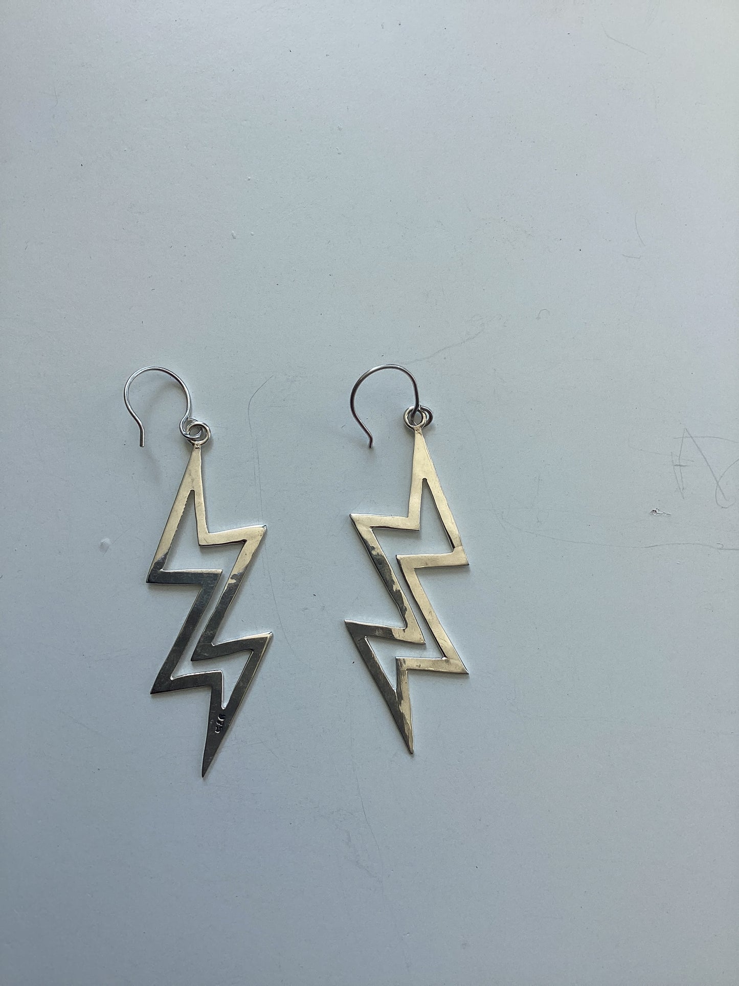 Silver Lightning Strike Earrings