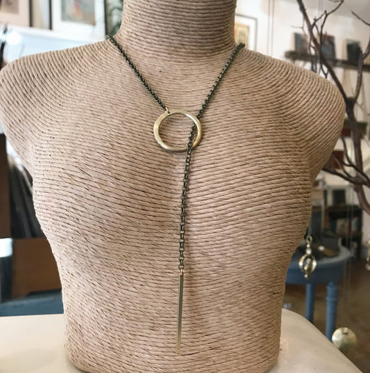 Handcrafted Brass Lariat Necklace