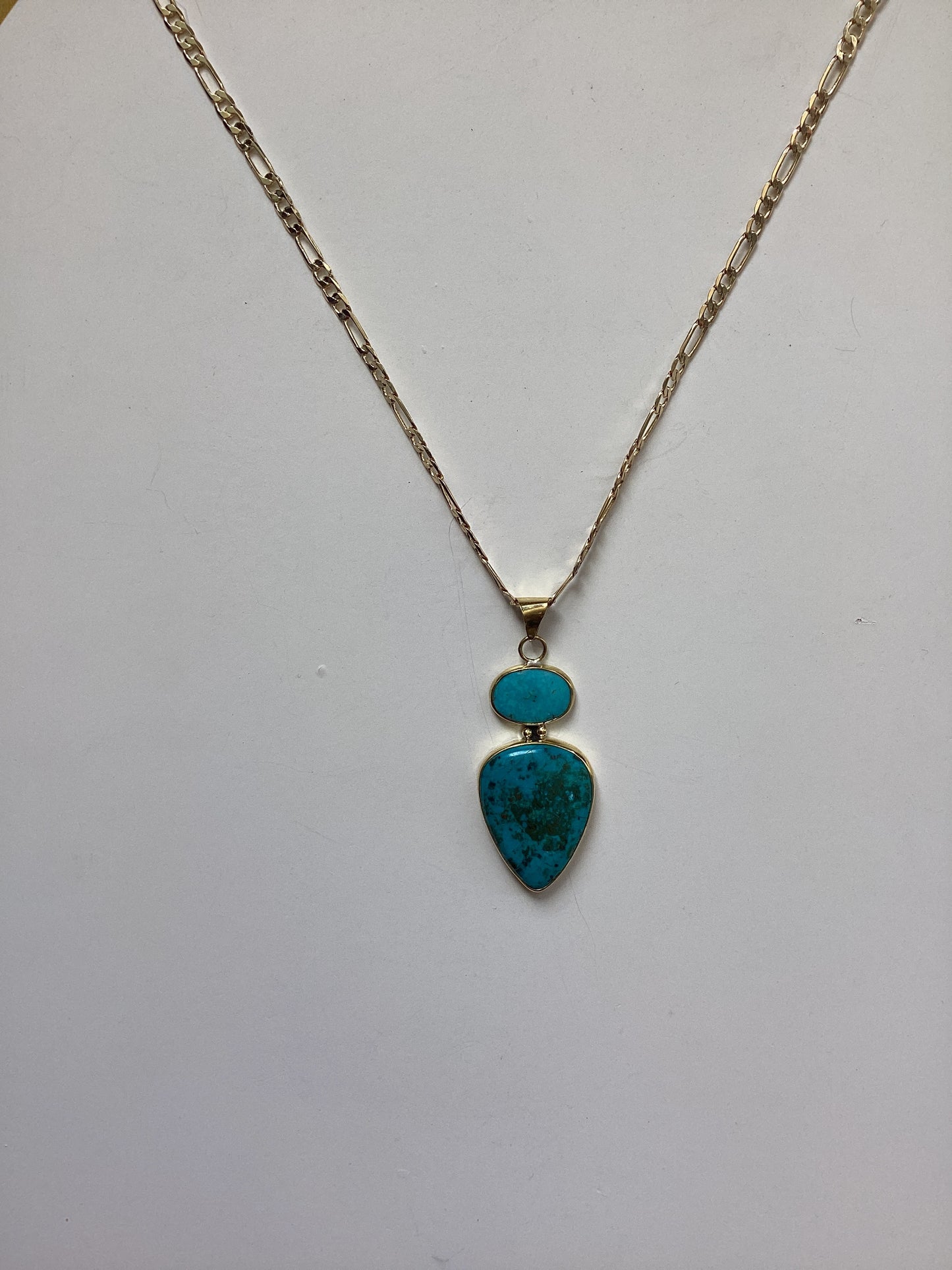 Turquoise and Brass Goddess Necklace