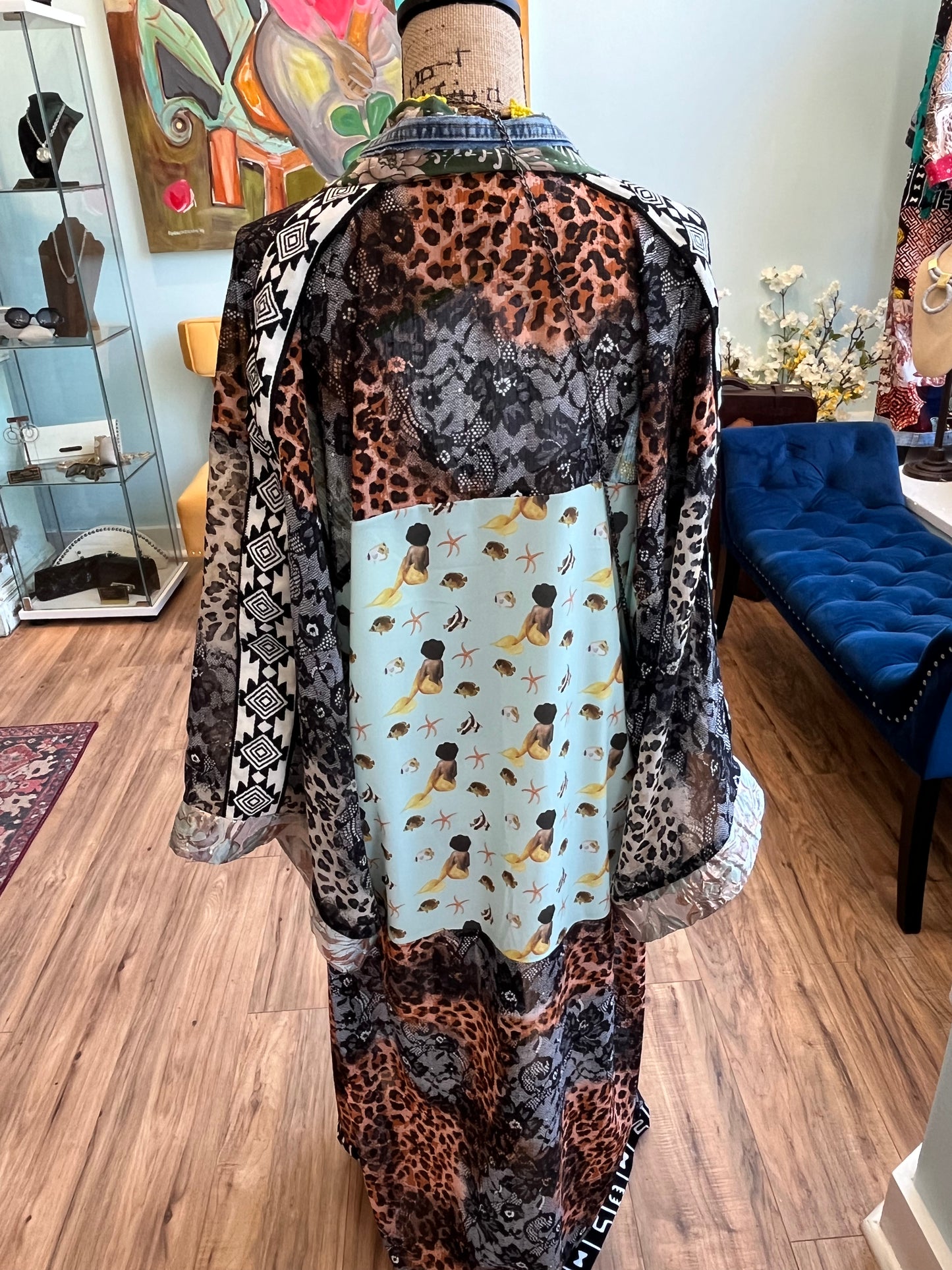 Afro Mermaid Kimono - Handcrafted One of a Kind
