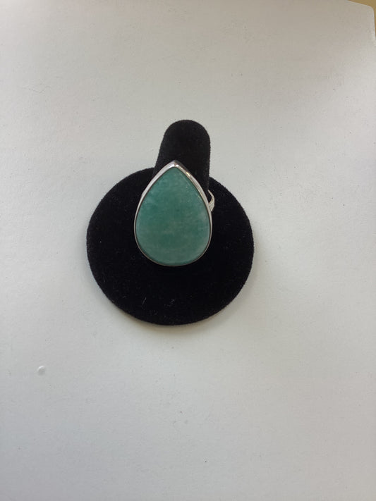 Silver and Amazonite Ring
