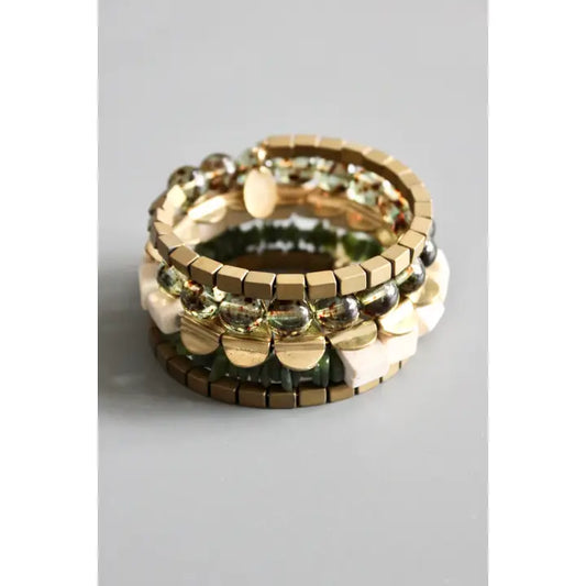 Jade and Brass Wrap Bracelet