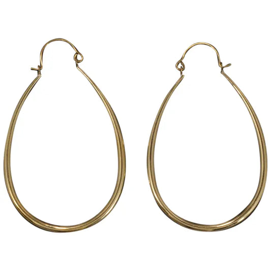 Janelle Large Brass Hoop Earrings