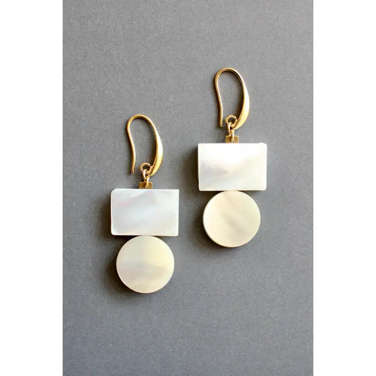 Mother-of-Pearl Geometric Earrings