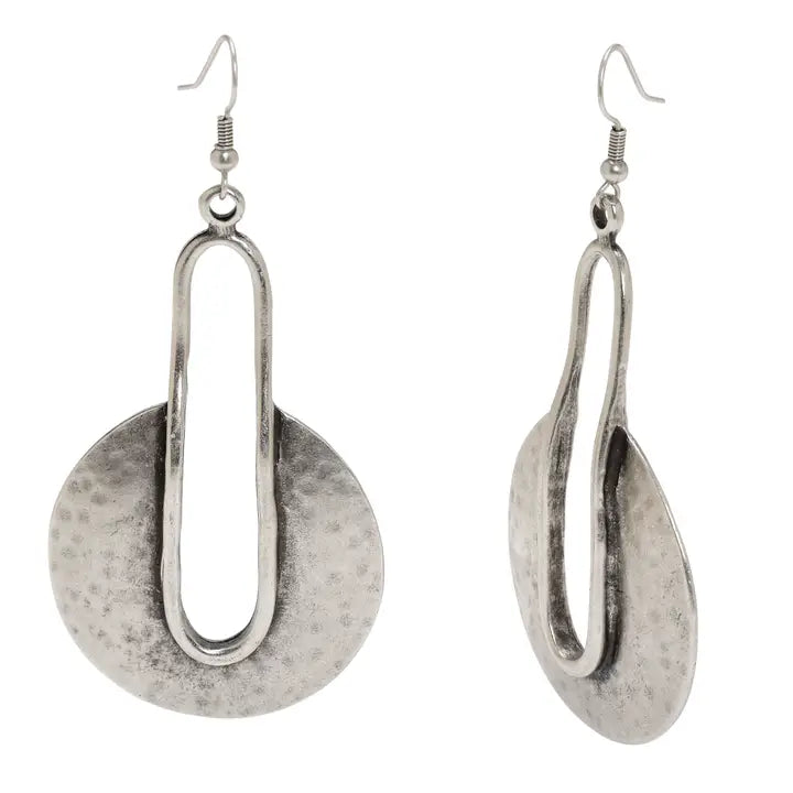 Handmade Open Circle Pewter Earrings