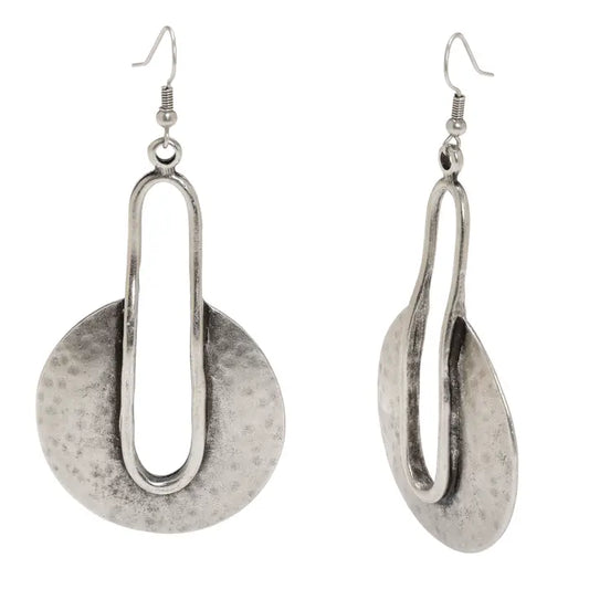 Handmade Open Circle Pewter Earrings