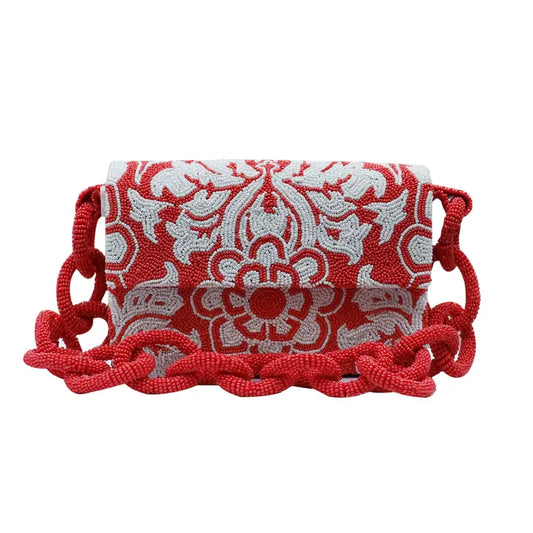 Red and White Pattern Bag