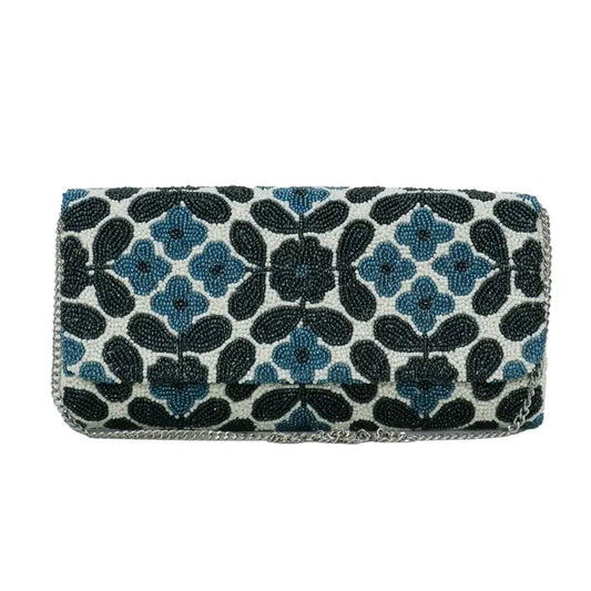 Turquoise and Teal Pattern Clutch