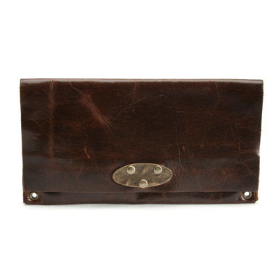 Unconstructed Leather Wallet Clutch